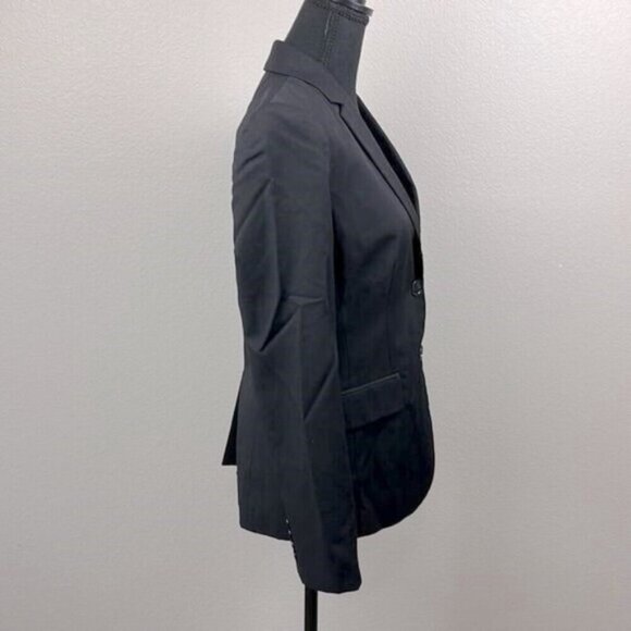 J Crew Lightweight Wool Blazer Black Flap Pockets 2 Button Vented Jacket 2 - Picture 3 of 13